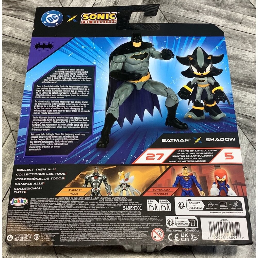 DC X Sonic The Hedgehog Batman & Shadow 2-Pack Action Figures By Jakks Pacific - Picture 4 of 4